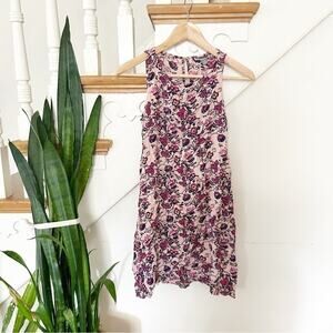 Chelsea28 Pink Floral Print Sleeveless Round Neck Mini Shift Dress Size XS